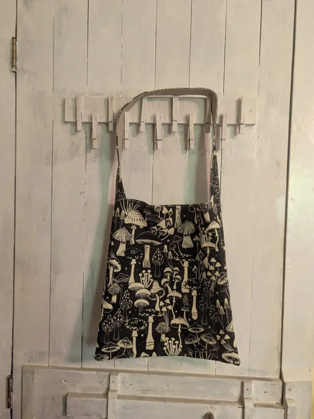 Mushroom Canvas Tote Bag lined with cotton